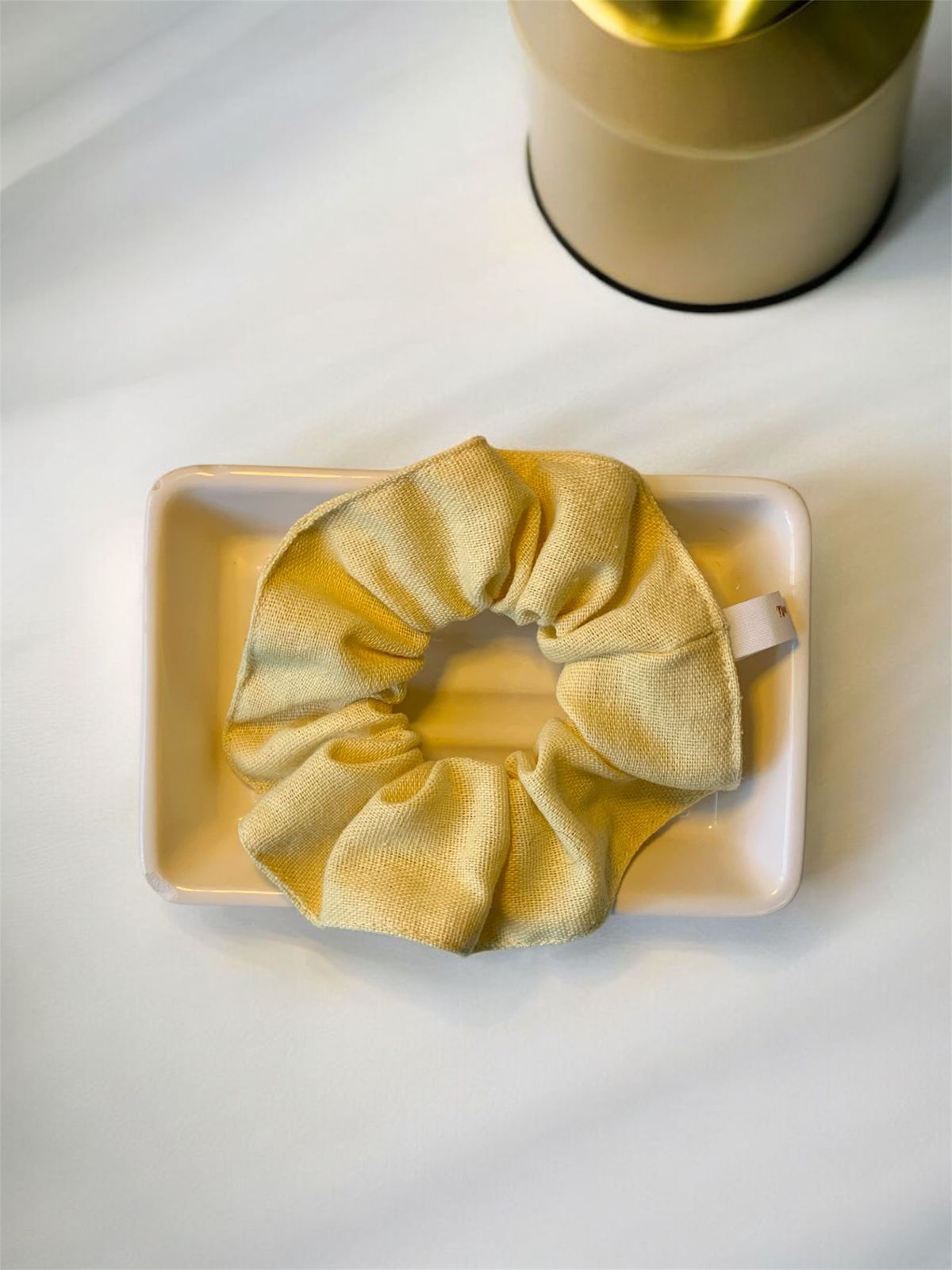 Scrunchie de Linho, Elástico para Cabelo, Amarrador de cabelo em tecido